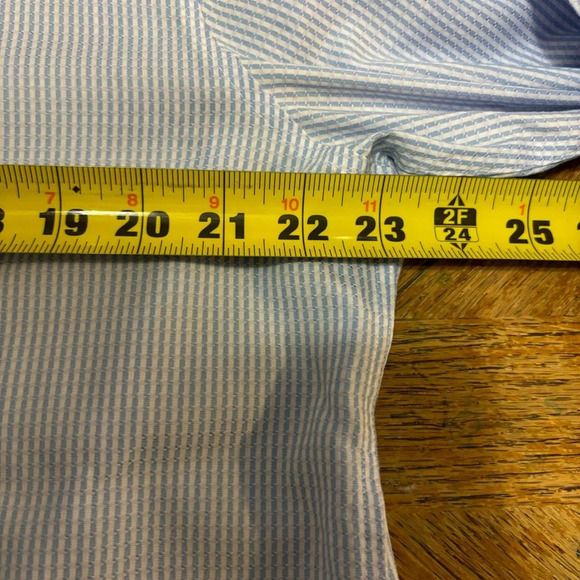 Collection By Michael Strahan Men’s Size Large Blue Striped Button Down Shirt - Picture 5 of 5